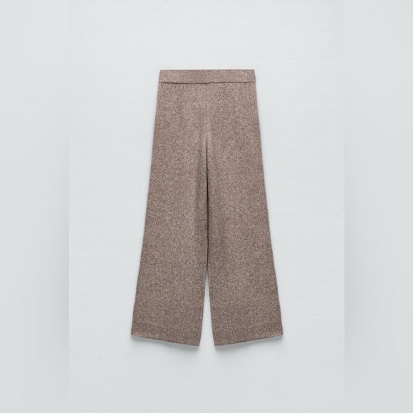 Women’s‎ ZARA light brown knit flared TROUSERS pants size small - Picture 3 of 16